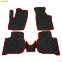 Коврики салона EVA cоты резиновые для Volkswagen Polo (2020-2025) с красным кантом № 9035020204