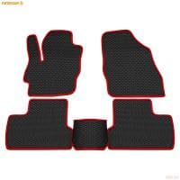 Коврики салона Rezkon EVA резиновые для Mazda 3 (2009-2013) с красным кантом № 9023010104