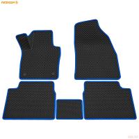 Коврики салона 3D EVA Ромб резиновые для Toyota Corolla (2007-2013) с синим кантом № 9234015103