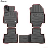 Коврики салона 3D для Toyota RAV4 (2019-2025) с красным кантом № KANT.ELEM3D02259210k.rd