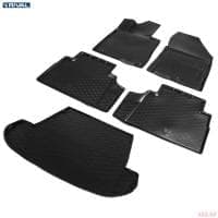 Комплект ковриков салона и багажника для Hyundai Santa Fe 7 мест, сложенный 3 ряд (2018-2020) № K12306007-5