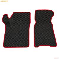 Коврики салона передние 3D EVA Ромб резиновые для Lada (ВАЗ) Niva Travel (2017-2025) с красным кантом № 9539040104