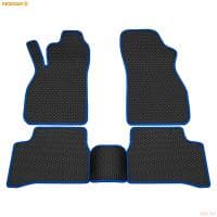 Коврики салона Rezkon EVA резиновые для Hyundai Accent (2001-2010) с синим кантом № 9020010103