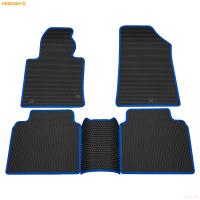 Коврики салона EVA соты резиновые для Kia Optima (2016-2020) с синим кантом № 9121015203