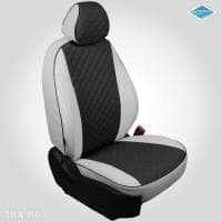 Чехлы на сиденья "Автопилот" для Mitsubishi Outlander (2012-2022) бело-черный ромб № mi-ou-o3-bch-r