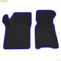 Коврики салона передние 3D EVA Ромб резиновые для Lada (ВАЗ) Niva Travel (2017-2025) с синим кантом № 9539040103