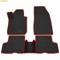 Коврики салона 3D EVA ромб резиновые для Renault Duster (2021-2025) с красным кантом № 9229005404