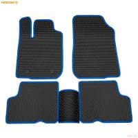 Коврики салона Rezkon EVA cоты резиновые для Renault Logan (2004-2014) с синим кантом № 9129015103