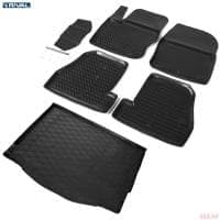 Комплект ковриков салона и багажника для Ford Focus 3 хэтчбек (2011-2018) № K11801005-3