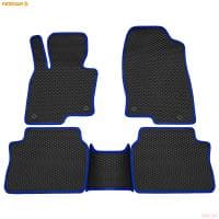 Коврики салона Rezkon EVA резиновые для Mazda CX-5 (2017-2025) с синим кантом № 9023020203