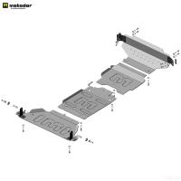 Защита двигателя, переднего дифференциала, КПП, радиатора и раздаточной коробки для Dodge Ram 1500 (2018-2025) (с системой активного спойлера) № 32911