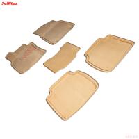 Коврики салона 3D текстильные для Lexus ES (2018-2025) бежевые № 97650