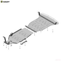 Защита картера, радиатора, КПП и раздаточной коробки для Jeep Grand Cherokee (2022-2025) № 35201