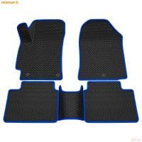 Коврики салона 3D EVA ромб резиновые для Hyundai Elantra (2016-2020) с синим кантом № 9220015403