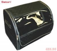 Сумка-органайзер средняя ''Mw'' с окошком темно-серая 47х32х31см