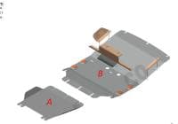 Защита картера и КПП для Hyundai H1 Grand Starex 4WD (2018-2021) 2 части № ALF1052