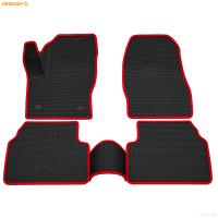 Коврики салона 3D EVA ромб резиновые для Ford Kuga (2013-2019) с красным кантом № 9216020104