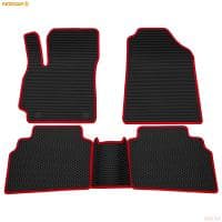 Коврики салона EVA соты резиновые для Kia Seltos (2020-2025) с красным кантом № 9121050104