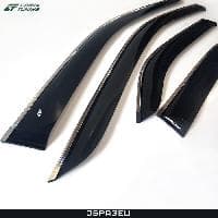 Дефлекторы окон для Mercedes C-Class (W202) седан (1993-2001) с хромированным молдингом № M30796CR