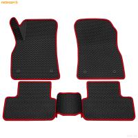 Коврики салона 3D EVA ромб резиновые для Chevrolet Cruze (2009-2015) с красным кантом № 9212020104