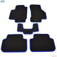Коврики салона резиновые EVA для Skoda Octavia (A7) (2013-2020) соты с синим кантом № EVAS.0580.03