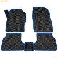 Коврики салона 3D EVA Ромб резиновые для Ford Focus 2 (2008-2011) с синим кантом № 9216010103