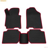 Коврики салона 3D EVA Ромб резиновые для Hyundai Elantra (2011-2015) с красным кантом № 9220015204