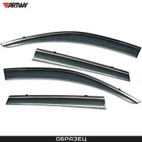 Дефлекторы окон для Hyundai Tucson (2015-2020) с нержавеющим молдингом № AWI-WV-39