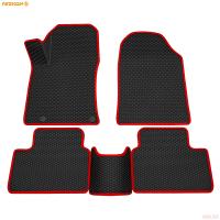 Коврики салона 3D EVA Ромб резиновые для Kia Ceed (2018-2025) с красным кантом № 9221005304