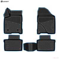 Коврики салона 3D для Lada (ВАЗ) Vesta (2022-2025) с синим кантом № KANT.ELEMEN3DA6732121.bl