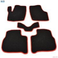 Коврики салона резиновые EVA для Volkswagen Polo лифтбек (2020-2025) соты с красным кантом № EVAS.0582.02