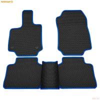 Коврики салона Rezkon EVA cоты резиновые для Toyota RAV4 (2019-2025) с синим кантом № 9034035303