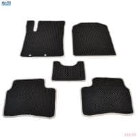 Коврики салона резиновые EVA для Hyundai Solaris (2017-2022) соты с серым кантом № EVAS.0273.04