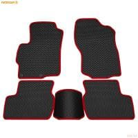 Коврики салона EVA резиновые для Mitsubishi Lancer 10 (2007-2015) с красным кантом № 9024010204