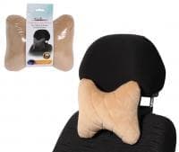 Подушка-косточка на подгол. "Алькантара", ткань, 1 шт., бежевая