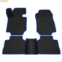 Коврики салона 3D EVA ромб резиновые для Toyota RAV4 (2019-2025) с синим кантом № 9234035303