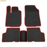 Коврики салона Rezkon EVA cоты резиновые для Renault Logan (2004-2014) с красным кантом № 9129015104