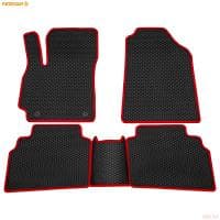 Коврики салона EVA cоты резиновые для Kia Seltos (2020-2025) с красным кантом № 9021050104