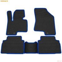 Коврики салона Rezkon EVA резиновые для Kia Sportage (2010-2016) с синим кантом № 9021040203