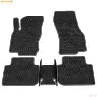 Коврики салона EVA cоты резиновые для Skoda Karoq (2020-2025) с серым кантом № 9030035102