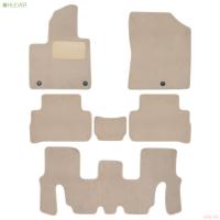 Коврики салона текстильные Premium для Hyundai Santa Fe (2021-2023) 7 мест, 6 шт. бежевые № KLEVER0402007722112kh