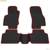 Коврики салона Rezkon EVA cоты резиновые для Volkswagen Tiguan (2017-2023) с красным кантом № 9035025204