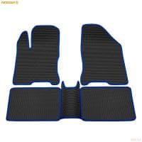 Коврики салона Rezkon EVA cоты резиновые для Lada (ВАЗ) Vesta (2015-2025) с синим кантом № 9139045103