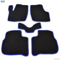 Коврики салона резиновые EVA для Skoda Rapid (2020-2023) соты с синим кантом № EVAS.0582.03