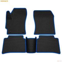 Коврики салона 3D EVA ромб резиновые для Toyota Corolla (2019-2025) с синим кантом № 9234015303