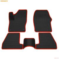 Коврики салона 3D EVA Ромб резиновые для Ford Focus 3 (2011-2018) с красным кантом № 9216010204