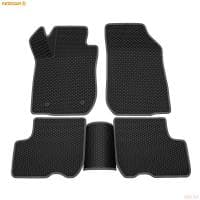 Коврики салона 3D EVA ромб резиновые для Lada (ВАЗ) Largus (2012-2025) 5 мест с серым кантом № 9239020102