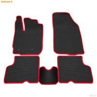 Коврики салона Rezkon EVA резиновые для Renault Duster 4x4 (2015-2020) с красным кантом № 9029005104