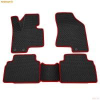 Коврики салона 3D EVA ромб резиновые для Hyundai ix35 (2010-2015) с красным кантом № 9220040104