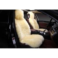 Накидка из натурального меха 2 шт. (овчина, длинный ворс, шкура из кусков, Австралия) № D014B